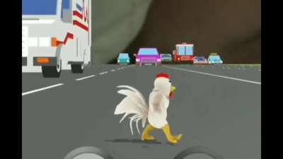 hen walking on road meme download