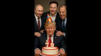 Trump&#39;s Birthday Drama Hilarious AI Political Memes Download