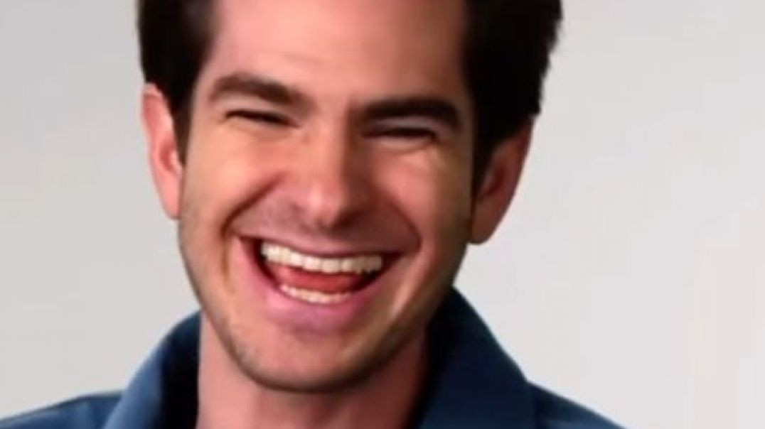 ⁣Andrew Garfield laughing meme template video download.